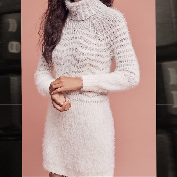 Anthropologie Sweaters - Anthro Eyelash Turtleneck Sweater dress fits S-M-L